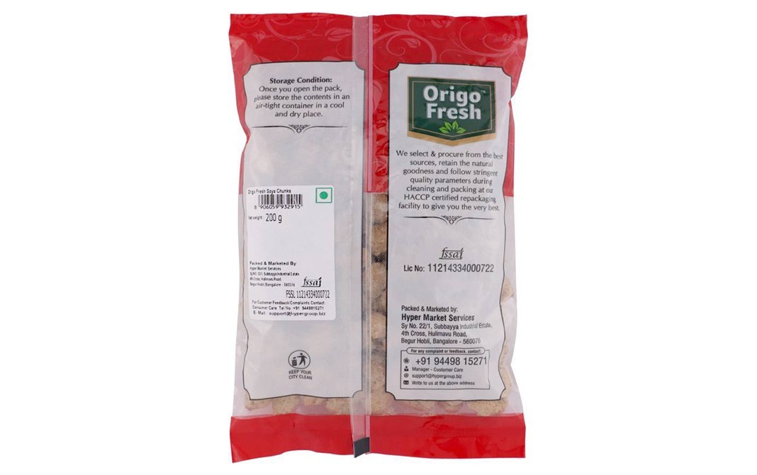 Origo Fresh Soya Chunks    Pack  200 grams